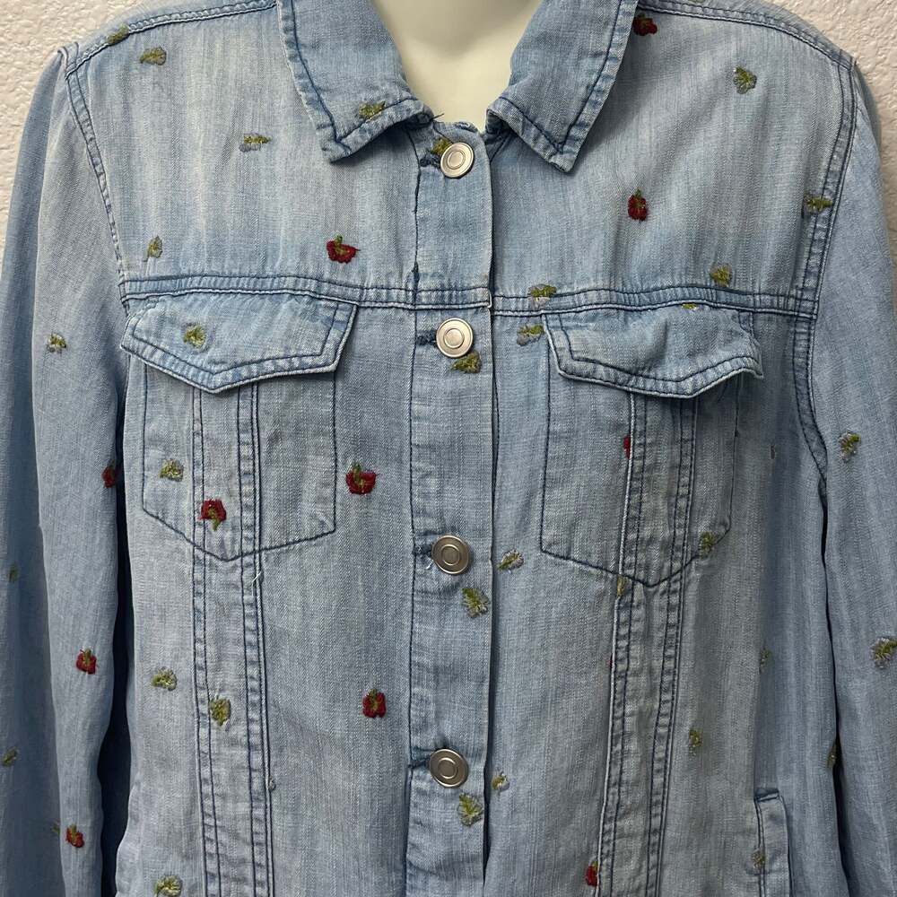 Harper Heritage Floral All-Over Embroidered Denim Trucker Jacket - Picture 3 of 3